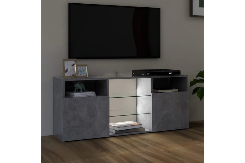 tv-skab med LED-lys 120x30x50 cm betongrå - Grå - Møbler - TV borde & mediemøbler - TV-borde