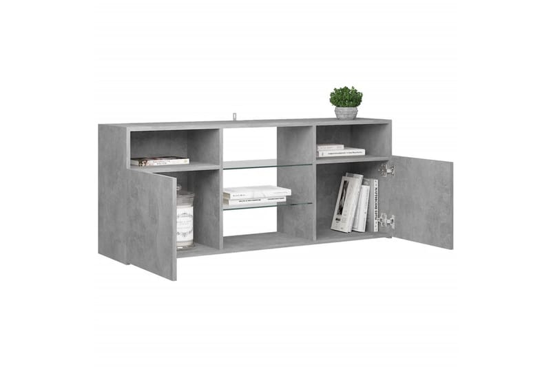 tv-skab med LED-lys 120x30x50 cm betongrå - Grå - Møbler - TV borde & mediemøbler - TV-borde