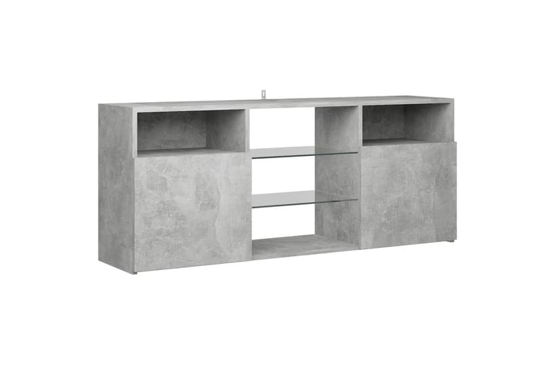tv-skab med LED-lys 120x30x50 cm betongrå - Grå - Møbler - TV borde & mediemøbler - TV-borde