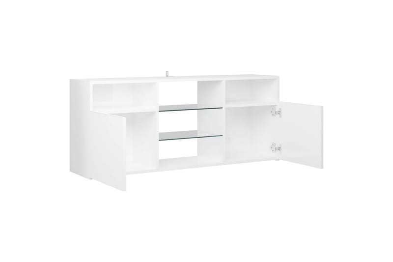 tv-skab med LED-lys 120x30x50 cm hvid højglans - Hvid - Møbler - TV borde & mediemøbler - TV-borde
