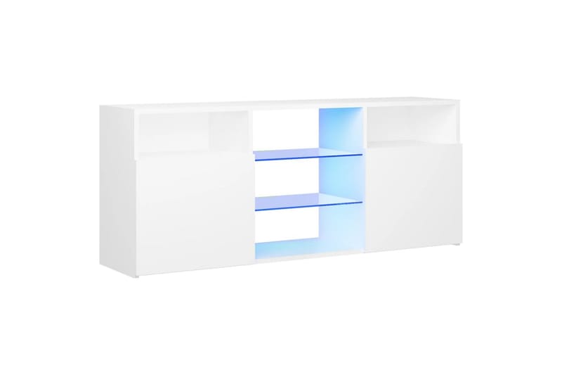 tv-skab med LED-lys 120x30x50 cm hvid - Hvid - Møbler - TV borde & mediemøbler - TV-borde