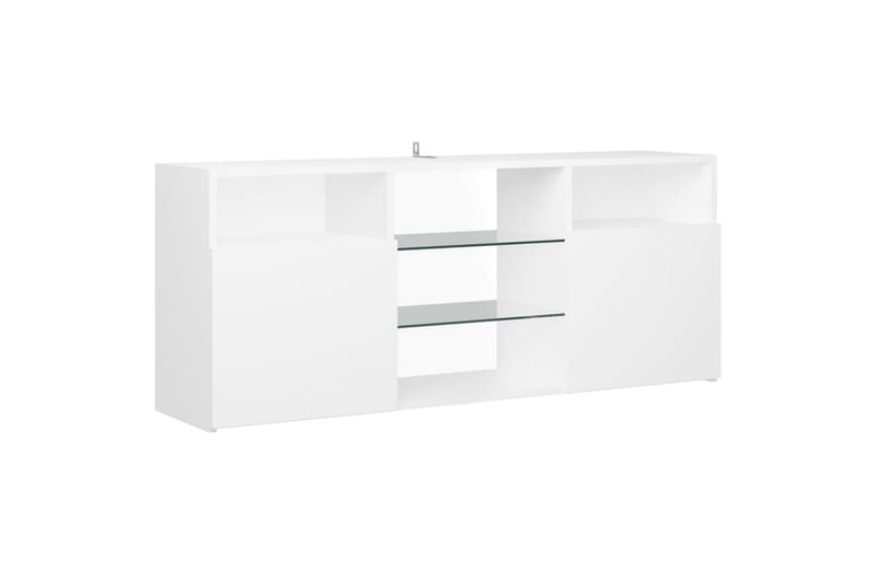 tv-skab med LED-lys 120x30x50 cm hvid - Hvid - Møbler - TV borde & mediemøbler - TV-borde