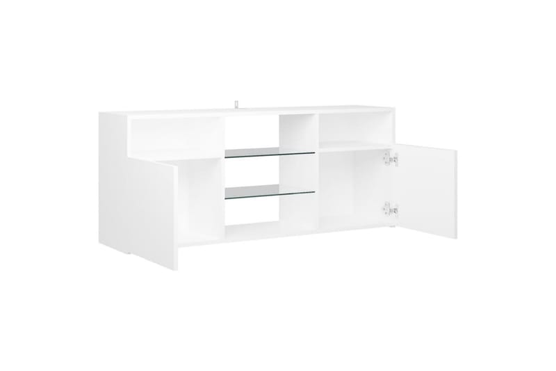 tv-skab med LED-lys 120x30x50 cm hvid - Hvid - Møbler - TV borde & mediemøbler - TV-borde