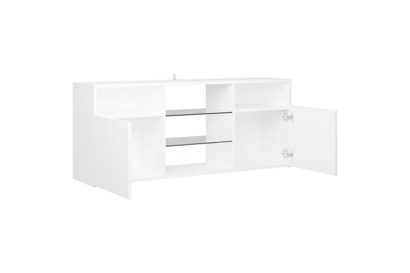 tv-skab med LED-lys 120x30x50 cm hvid - Hvid - TV-borde