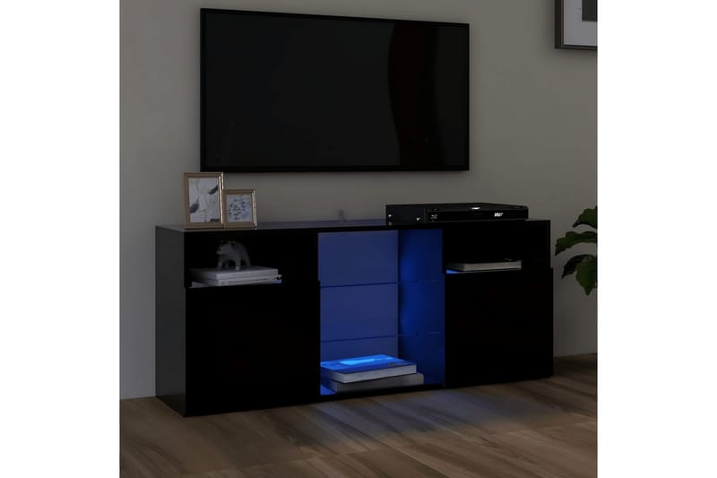 tv-skab med LED-lys 120x30x50 cm sort - Sort - Møbler - TV borde & mediemøbler - TV-borde