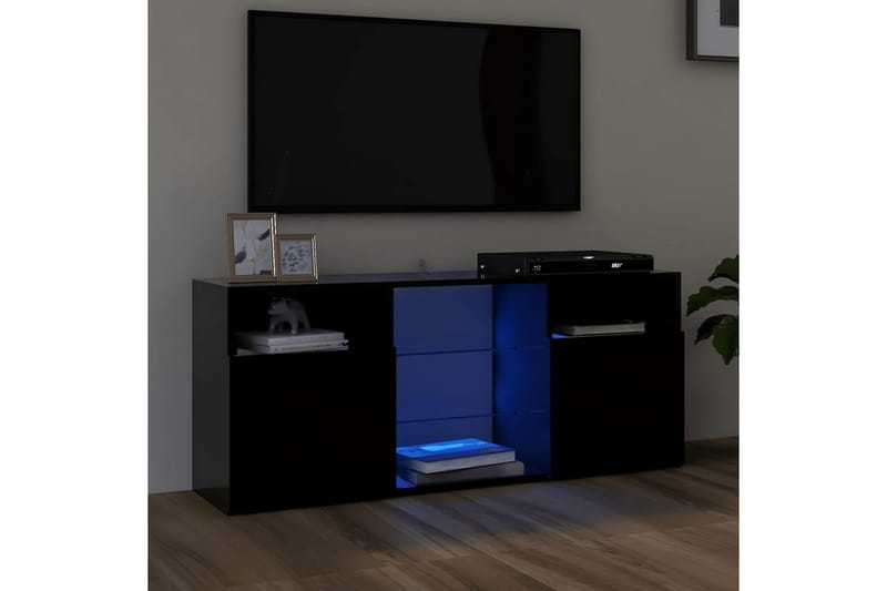 tv-skab med LED-lys 120x30x50 cm sort - Sort - TV-borde