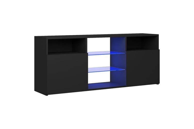 tv-skab med LED-lys 120x30x50 cm sort - Sort - Møbler - TV borde & mediemøbler - TV-borde