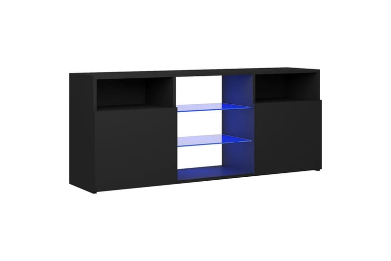 tv-skab med LED-lys 120x30x50 cm sort - Sort - TV-borde