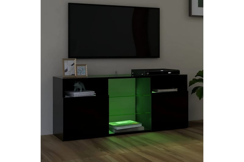 tv-skab med LED-lys 120x30x50 cm sort - Sort - Møbler - TV borde & mediemøbler - TV-borde
