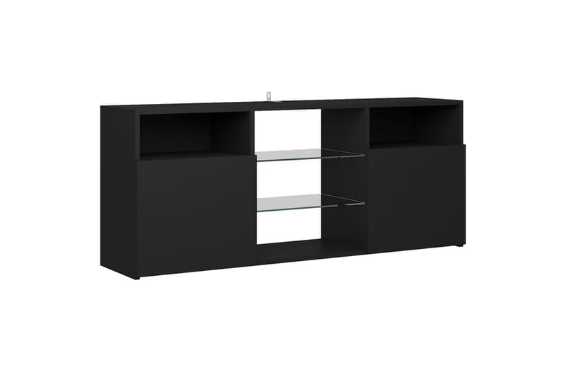 tv-skab med LED-lys 120x30x50 cm sort - Sort - Møbler - TV borde & mediemøbler - TV-borde