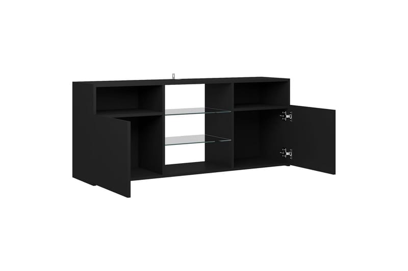 tv-skab med LED-lys 120x30x50 cm sort - Sort - Møbler - TV borde & mediemøbler - TV-borde