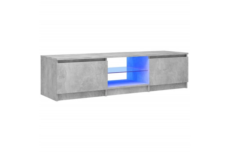 tv-skab med LED-lys 140x40x35,5 cm betongrå - Grå - Møbler - TV borde & mediemøbler - TV-borde