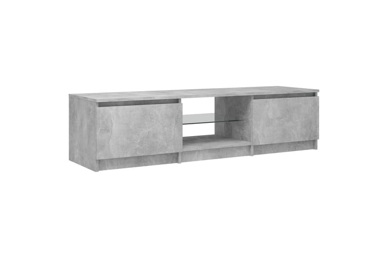 tv-skab med LED-lys 140x40x35,5 cm betongrå - Grå - Møbler - TV borde & mediemøbler - TV-borde