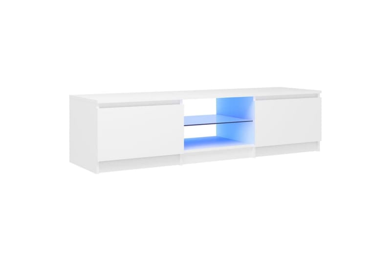 tv-skab med LED-lys 140x40x35,5 cm hvid - Hvid - Møbler - TV borde & mediemøbler - TV-borde