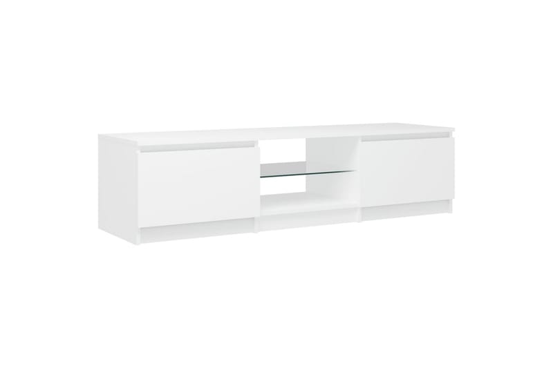 tv-skab med LED-lys 140x40x35,5 cm hvid - Hvid - Møbler - TV borde & mediemøbler - TV-borde