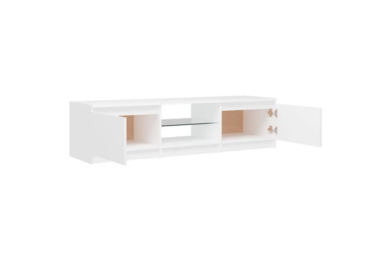 tv-skab med LED-lys 140x40x35,5 cm hvid - Hvid - Møbler - TV borde & mediemøbler - TV-borde