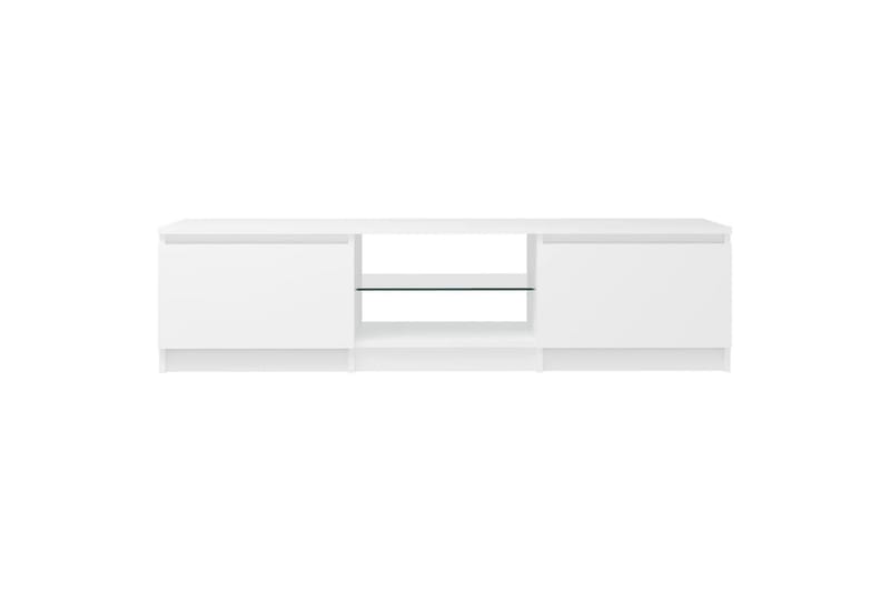tv-skab med LED-lys 140x40x35,5 cm hvid - Hvid - Møbler - TV borde & mediemøbler - TV-borde