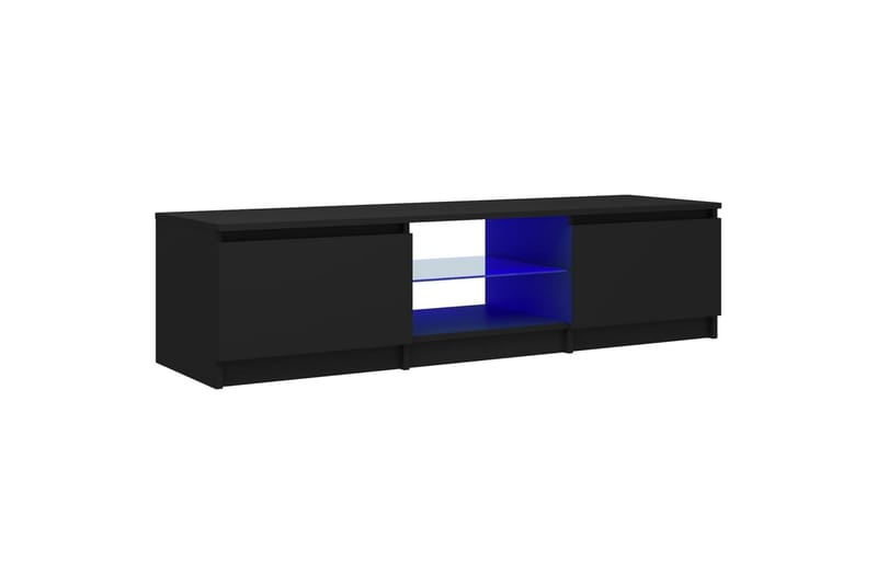 tv-skab med LED-lys 140x40x35,5 cm sort - Sort - TV-borde