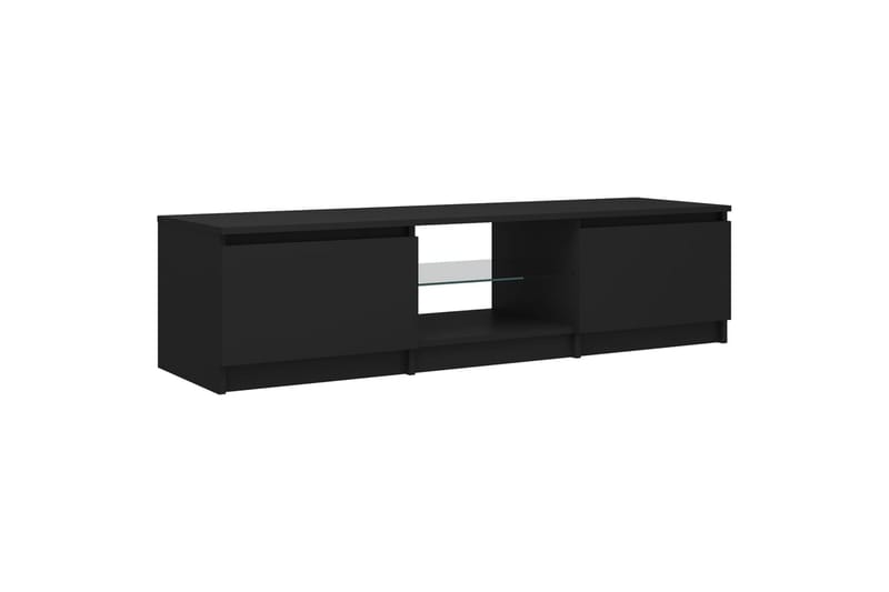 tv-skab med LED-lys 140x40x35,5 cm sort - Sort - Møbler - TV borde & mediemøbler - TV-borde