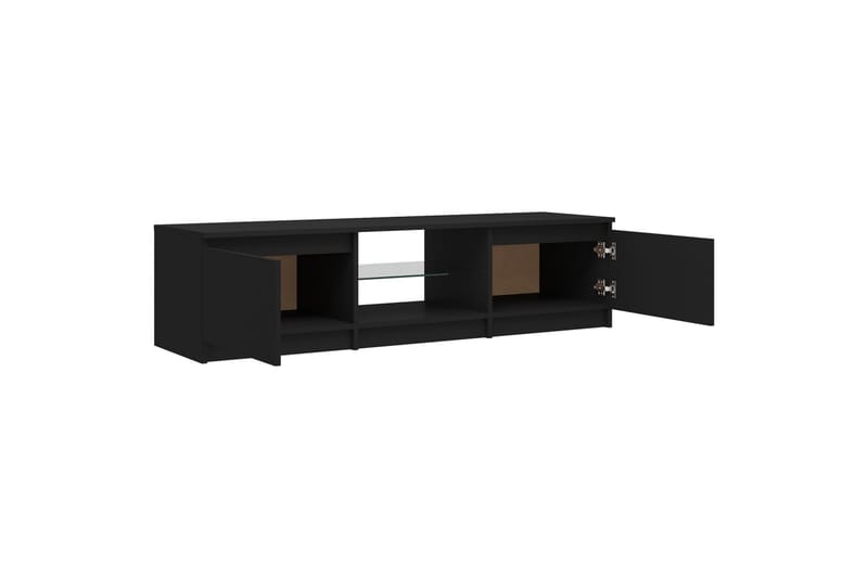 tv-skab med LED-lys 140x40x35,5 cm sort - Sort - TV-borde