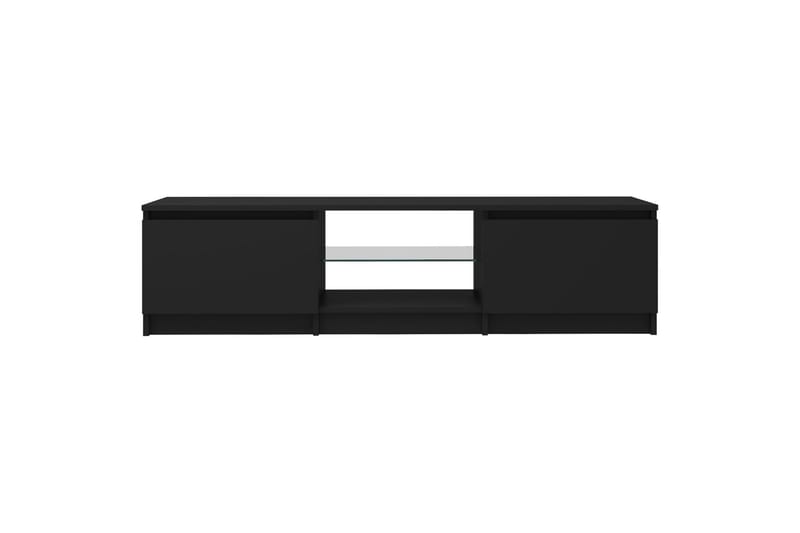 tv-skab med LED-lys 140x40x35,5 cm sort - Sort - TV-borde