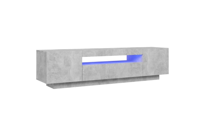 tv-skab med LED-lys 160x35x40 cm betongrå - Grå - Møbler - TV borde & mediemøbler - TV-borde