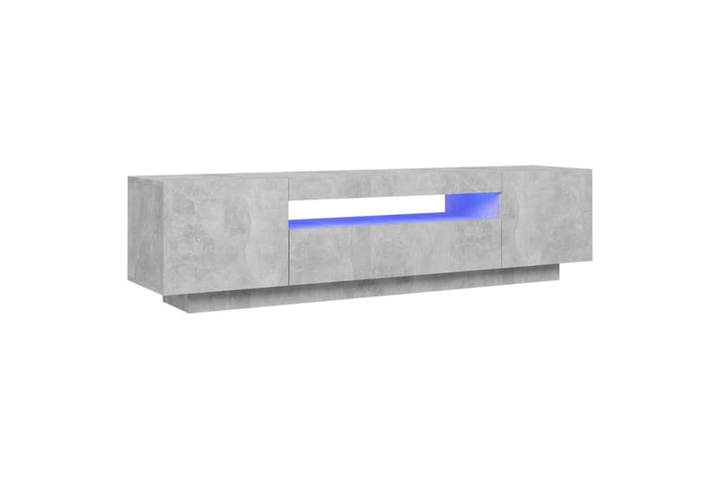 tv-skab med LED-lys 160x35x40 cm betongrå - Grå - TV-borde
