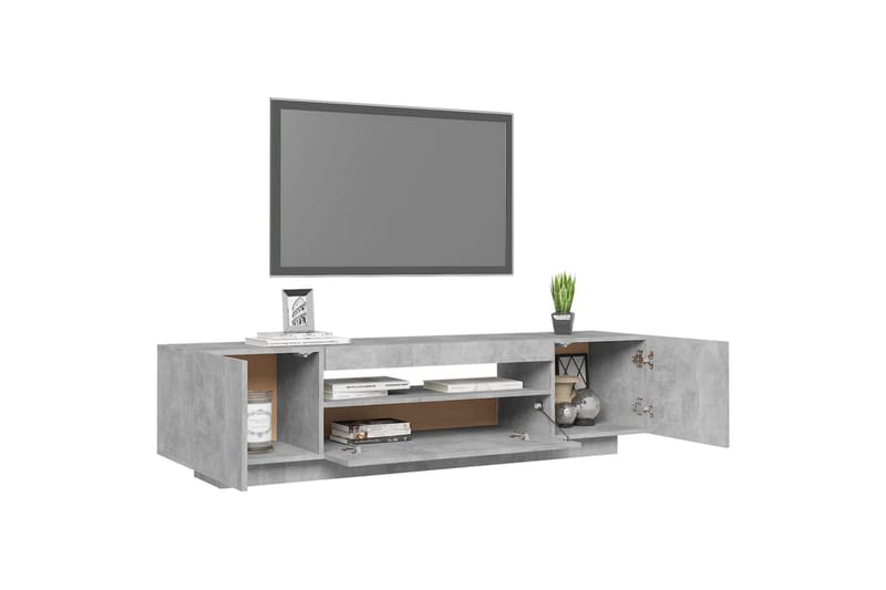 tv-skab med LED-lys 160x35x40 cm betongrå - Grå - Møbler - TV borde & mediemøbler - TV-borde