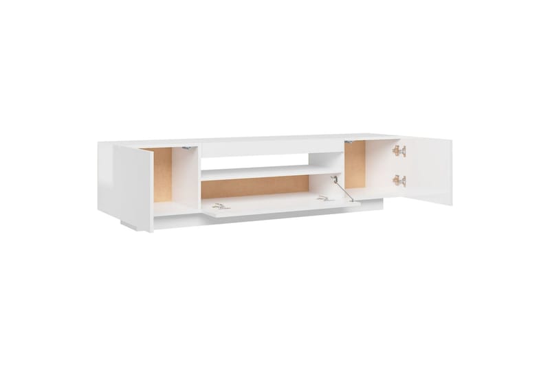 tv-skab med LED-lys 160x35x40 cm hvid højglans - Hvid - Møbler - TV borde & mediemøbler - TV-borde