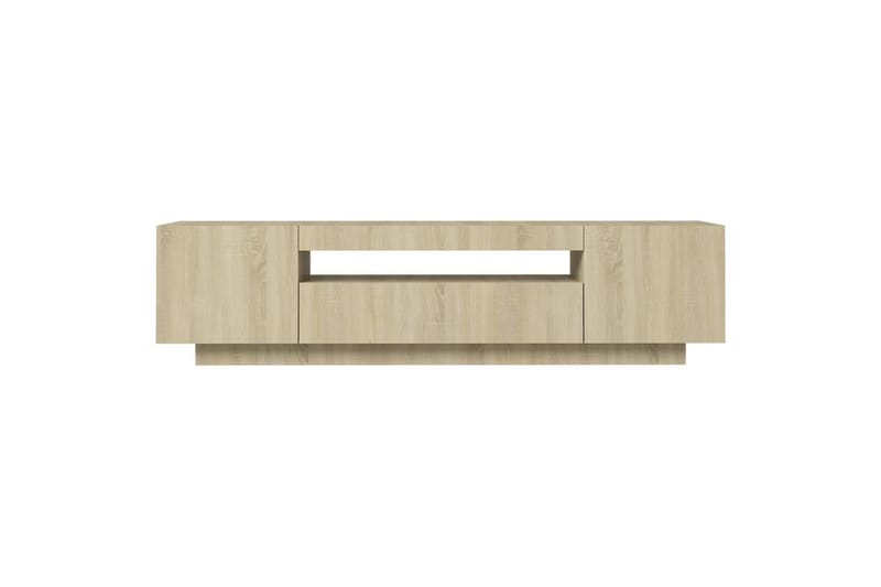 tv-skab med LED-lys 160x35x40 cm sonoma-eg - Brun - Møbler - TV borde & mediemøbler - TV-borde