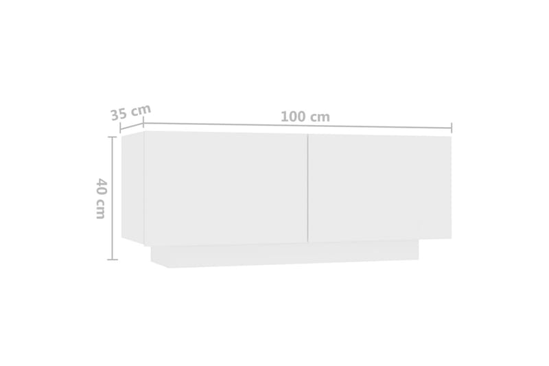 tv-skab med LED-lys 180x35x40 cm hvid - Hvid - Møbler - TV borde & mediemøbler - TV-borde