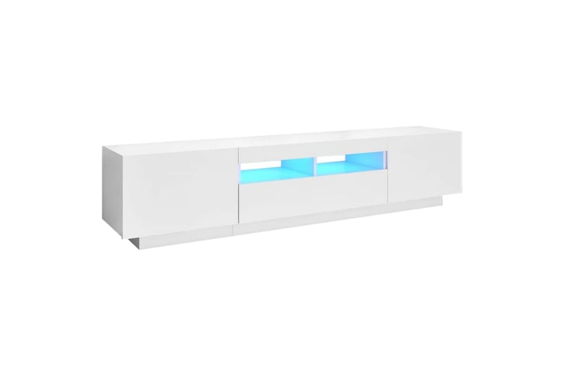 tv-skab med LED-lys 180x35x40 cm hvid - Hvid - TV-borde