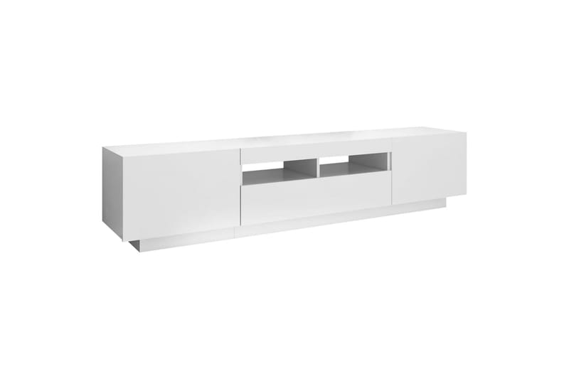 tv-skab med LED-lys 180x35x40 cm hvid - Hvid - TV-borde