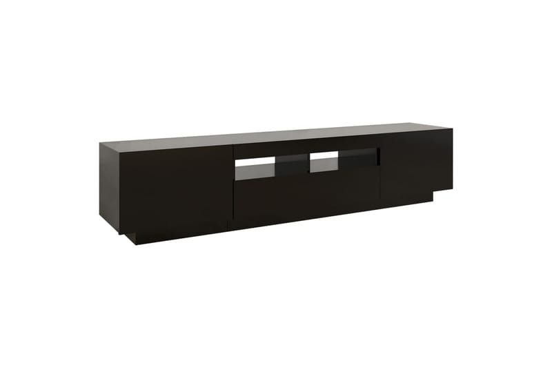 tv-skab med LED-lys 180x35x40 cm sort - Sort - Møbler - TV borde & mediemøbler - TV-borde