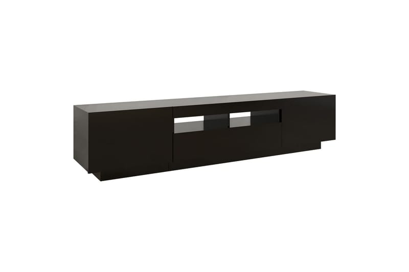 tv-skab med LED-lys 180x35x40 cm sort - Sort - TV-borde