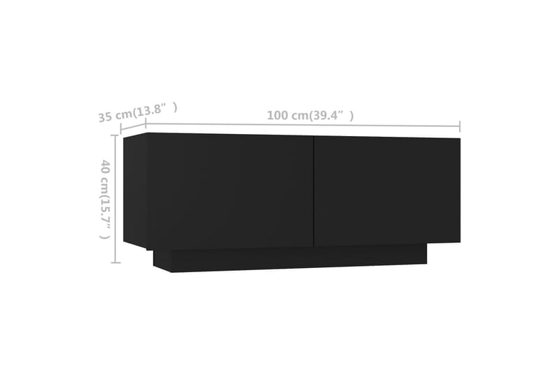 tv-skab med LED-lys 180x35x40 cm sort - Sort - Møbler - TV borde & mediemøbler - TV-borde