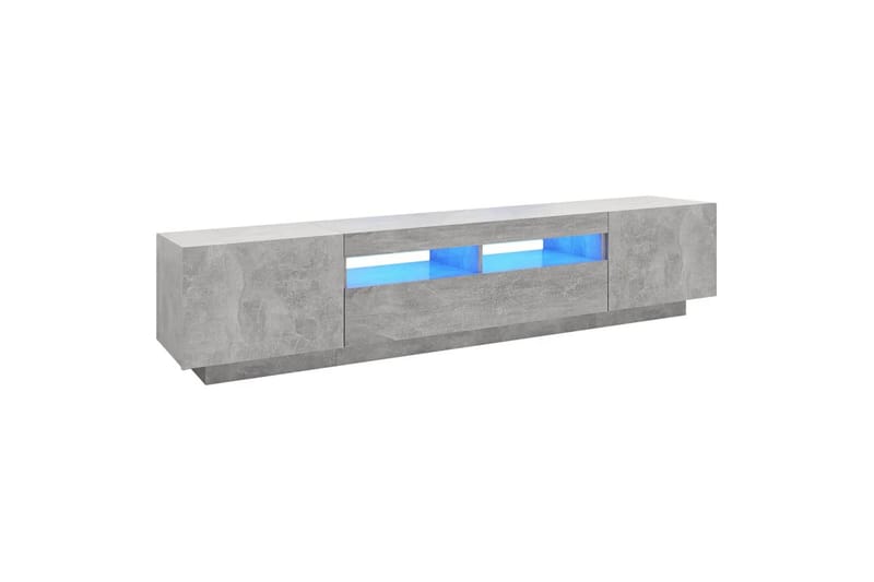 tv-skab med LED-lys 200x35x40 cm betongrå - Grå - Møbler - TV borde & mediemøbler - TV-borde