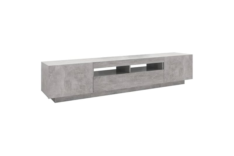 tv-skab med LED-lys 200x35x40 cm betongrå - Grå - Møbler - TV borde & mediemøbler - TV-borde