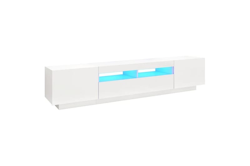 tv-skab med LED-lys 200x35x40 cm hvid - Hvid - Møbler - TV borde & mediemøbler - TV-borde