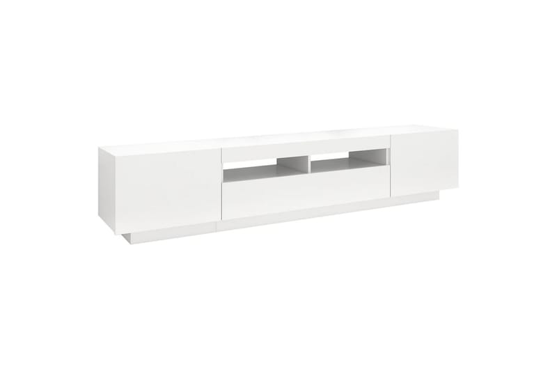 tv-skab med LED-lys 200x35x40 cm hvid - Hvid - Møbler - TV borde & mediemøbler - TV-borde