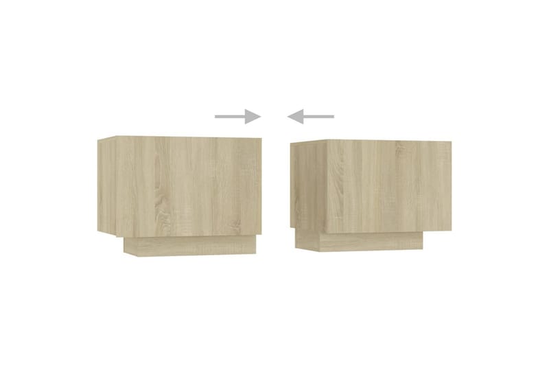 tv-skab med LED-lys 200x35x40 cm sonoma-eg - Brun - Møbler - TV borde & mediemøbler - TV-borde