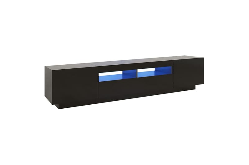tv-skab med LED-lys 200x35x40 cm sort - Sort - Møbler - TV borde & mediemøbler - TV-borde