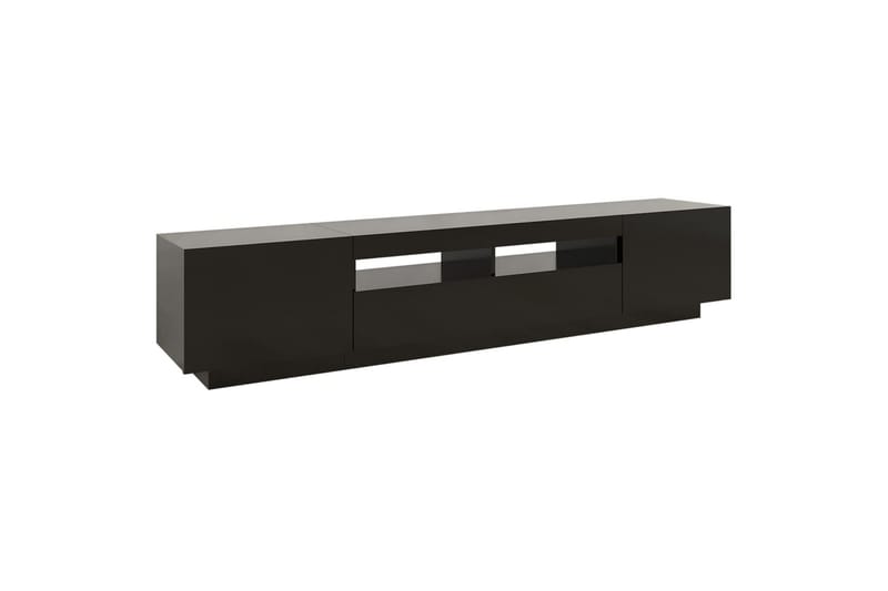 tv-skab med LED-lys 200x35x40 cm sort - Sort - Møbler - TV borde & mediemøbler - TV-borde