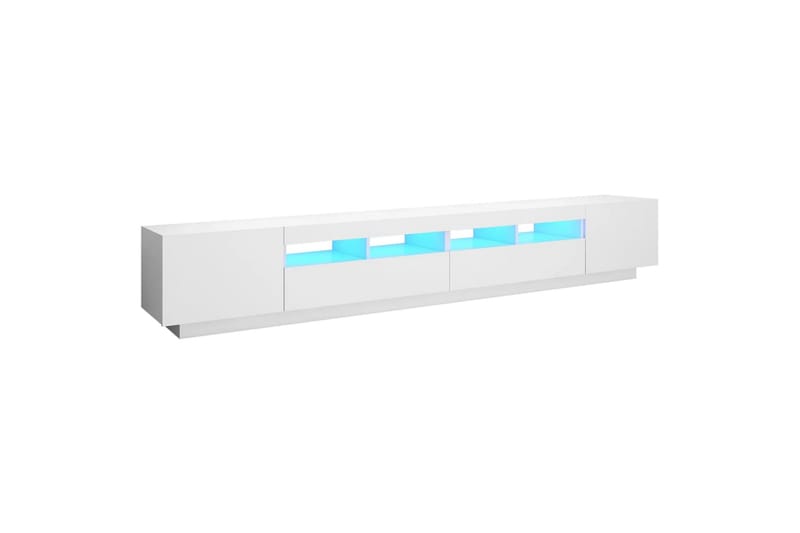 tv-skab med LED-lys 260x35x40 cm hvid - Hvid - Møbler - TV borde & mediemøbler - TV-borde