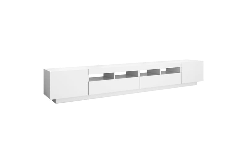 tv-skab med LED-lys 260x35x40 cm hvid - Hvid - Møbler - TV borde & mediemøbler - TV-borde