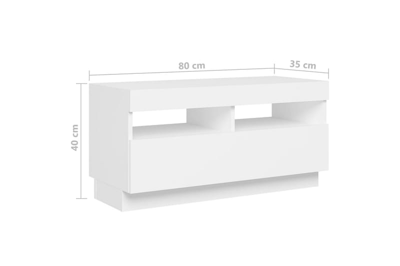 tv-skab med LED-lys 260x35x40 cm hvid - Hvid - TV-borde