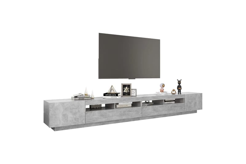 tv-skab med LED-lys 300x35x40 cm betongrå - Grå - Møbler - TV borde & mediemøbler - TV-borde