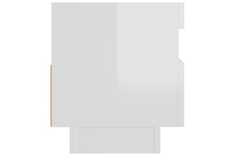tv-skab med LED-lys 80x35x40 cm hvid h�øjglans - Hvid - Møbler - TV borde & mediemøbler - TV-borde