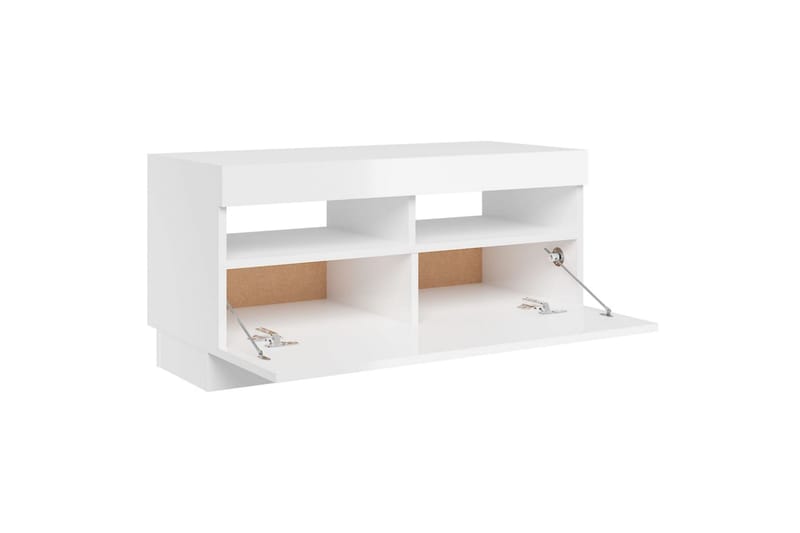 tv-skab med LED-lys 80x35x40 cm hvid højglans - Hvid - M�øbler - TV borde & mediemøbler - TV-borde