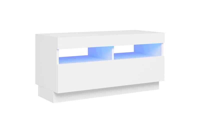tv-skab med LED-lys 80x35x40 cm hvid - Hvid - Møbler - TV borde & mediemøbler - TV-borde